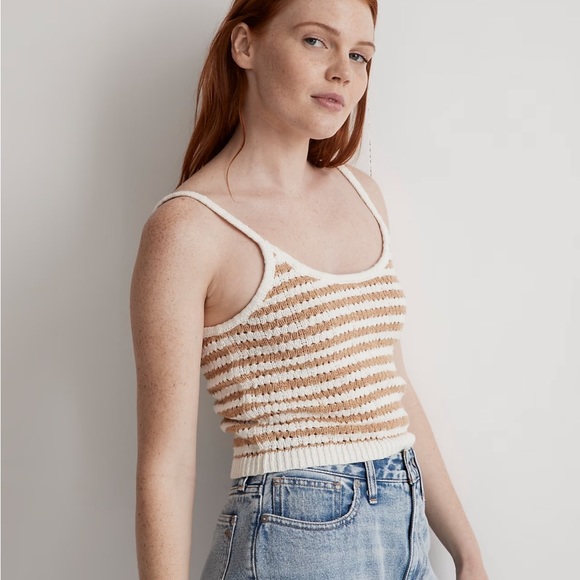 Madewell Striped Open-Stitch Sweater Tank - Picture 3 of 7